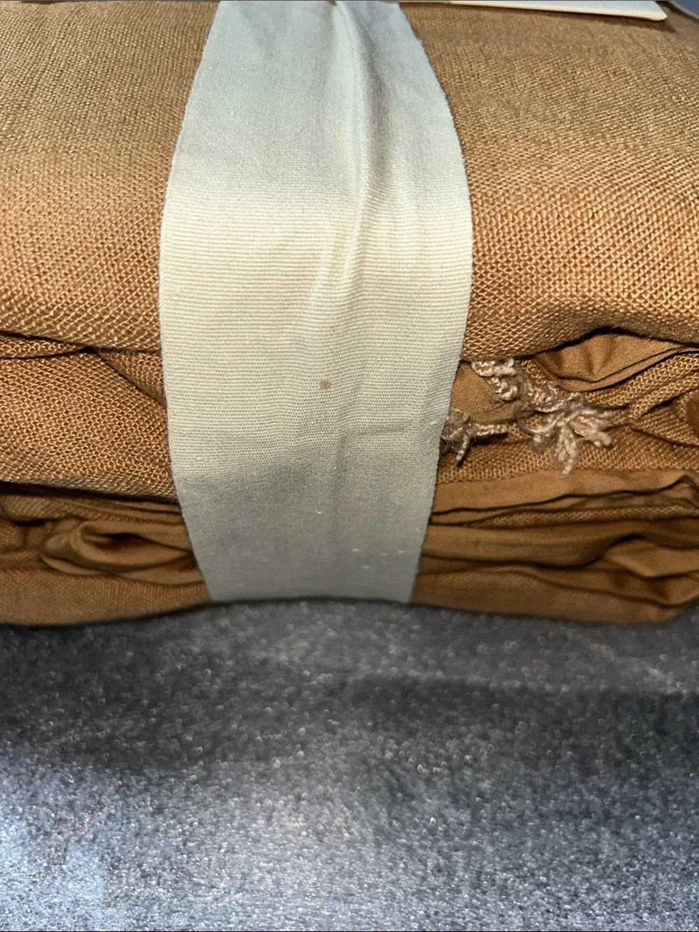 Casaluna F/Q Heavyweight Linen Blend Duvet Cover Set - Warm Brown